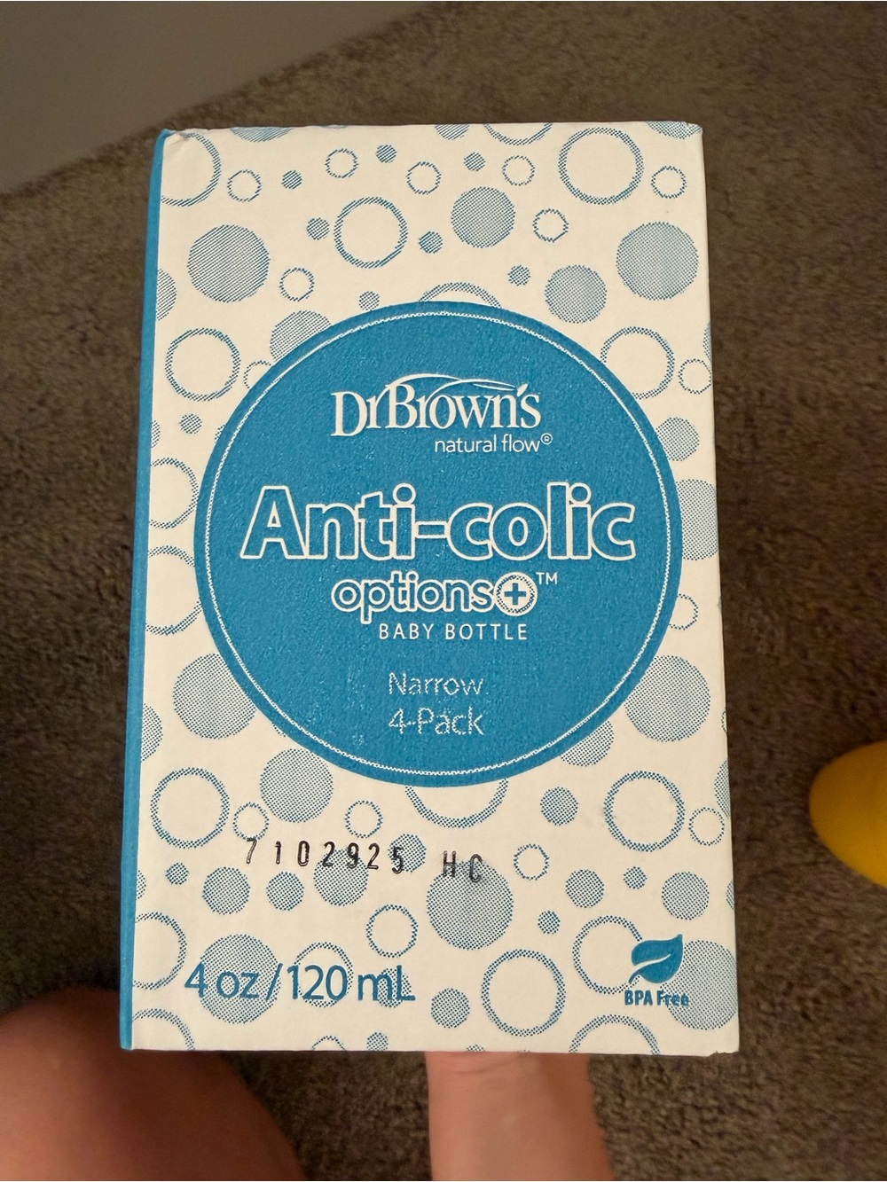 NEW Dr. Brown's Anticólicos Options+ Narrow 4oz / 120ml - Blue Box 4 bottle